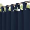 imageNICETOWN 2 Pieces Outdoor Curtainss for Patio Waterproof 95 inch Length Sticky Tab Top Thermal Insulated Blackout Window Treatment Dividers Protect Privacy for CabanaArbor W52 x L95 Silver GreyNavy Blue