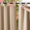 imageNICETOWN 2 Pieces Outdoor Curtainss for Patio Waterproof 95 inch Length Sticky Tab Top Thermal Insulated Blackout Window Treatment Dividers Protect Privacy for CabanaArbor W52 x L95 Silver GreyBiscotti Beige