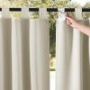 imageNICETOWN 2 Pieces Outdoor Curtainss for Patio Waterproof 95 inch Length Sticky Tab Top Thermal Insulated Blackout Window Treatment Dividers Protect Privacy for CabanaArbor W52 x L95 Silver GreyBeige