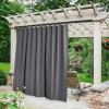 imageNICETOWN 2 Pieces Outdoor Curtainss for Patio Waterproof 95 inch Length Sticky Tab Top Thermal Insulated Blackout Window Treatment Dividers Protect Privacy for CabanaArbor W52 x L95 Silver GreyGrey