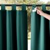 imageNICETOWN 2 Pieces Outdoor Curtainss for Patio Waterproof 95 inch Length Sticky Tab Top Thermal Insulated Blackout Window Treatment Dividers Protect Privacy for CabanaArbor W52 x L95 Silver GreyHunter Green
