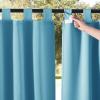 imageNICETOWN 2 Pieces Outdoor Curtainss for Patio Waterproof 95 inch Length Sticky Tab Top Thermal Insulated Blackout Window Treatment Dividers Protect Privacy for CabanaArbor W52 x L95 Silver GreyTeal Blue