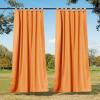 imageNICETOWN 2 Pieces Outdoor Curtainss for Patio Waterproof 95 inch Length Sticky Tab Top Thermal Insulated Blackout Window Treatment Dividers Protect Privacy for CabanaArbor W52 x L95 Silver GreyOrange
