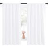 imageNICETOWN Bedroom Window Curtain Panels  Window Treatment Rod Pocket Drapes for Nursery White 2 Panels 52quot by 63quot