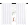 imageNICETOWN Bedroom Window Curtain Panels  Window Treatment Rod Pocket Drapes for Nursery White 2 Panels 52quot by 63quot
