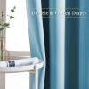 imageNICETOWN Blackout Curtains Panels for Window  Window Treatment Thermal Insulated Grommet Blackout Drapes for Bedroom Teal BlueLight Blue Double Panels 52 by 84 Inch