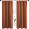 imageNICETOWN Blackout Curtains and Drapes  Thermal Insulated Solid Rod Pocket Blackout DraperiesPanels Burnt Orange 1 Pair 34 by 63 inches