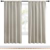 imageNICETOWN Blackout Curtains for Living Curtains Room Darkening Window Curtain Panels EasyCare Solid Thermal Insulated DraperiesDrapes for Daughter Room Natural 2 Panels 52 by 72
