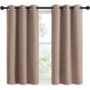 imageNICETOWN Blackout Window Curtains and Drapes for Kitchen Window Treatment Thermal Insulated Solid Grommet Blackout Drapery Panels Set of 2 34 by 48 inches Cappuccino
