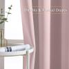 imageNICETOWN Blush Pink Short Curtains for Girls Room Grommet Kitchen Window Curtains Thermal Short Drapes Room Darkening for Cafe 2 Panels W52 x L36