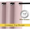imageNICETOWN Blush Pink Short Curtains for Girls Room Grommet Kitchen Window Curtains Thermal Short Drapes Room Darkening for Cafe 2 Panels W52 x L36