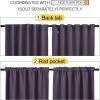 imageNICETOWN Living Room Darkening Curtains  Greyish Purple Color W42 x L70 Set of 2 Home Decor Room Darkening Thermal Insulated Drapery Panels for OfficeSchoolHospital Window