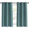 imageNICETOWN Modern Blackout Curtains Noise Reducing Greyish Blue 2 Panels W42 x L60 Inch Thermal Insulated and Privacy Room Darkening Drape Panels for Boys Guest Room Door Small Short Window