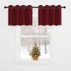 imageNICETOWN Red Blackout Tiers Window Curtains 30 inch Length 2 Panels Short Tiers for Home Decor Small Kitchen Christmas Curtains for Half Window 52 by 30 Inch 2 Panels Burgundy RedBurgundy Red