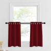 imageNICETOWN Red Blackout Tiers Window Curtains 30 inch Length 2 Panels Short Tiers for Home Decor Small Kitchen Christmas Curtains for Half Window 52 by 30 Inch 2 Panels Burgundy RedBurgundy Red