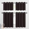 imageNICETOWN Red Blackout Tiers Window Curtains 30 inch Length 2 Panels Short Tiers for Home Decor Small Kitchen Christmas Curtains for Half Window 52 by 30 Inch 2 Panels Burgundy RedToffee Brown