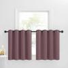 imageNICETOWN Red Blackout Tiers Window Curtains 30 inch Length 2 Panels Short Tiers for Home Decor Small Kitchen Christmas Curtains for Half Window 52 by 30 Inch 2 Panels Burgundy RedDry Rose