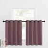 imageNICETOWN Red Blackout Tiers Window Curtains 30 inch Length 2 Panels Short Tiers for Home Decor Small Kitchen Christmas Curtains for Half Window 52 by 30 Inch 2 Panels Burgundy RedDry Rose
