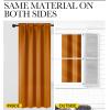 imageNICETOWN Room Darkening Cafe Satin Curtains for Small Windows 42quot Wide by 63quot Long 2 Panels Orange Rod Pocket Privacy Faux Silk Blackout Drapes for Bedroom