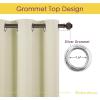 imageNICETOWN Room Darkening Curtain Panels for Cafe Thermal Insulated Grommet Room Darkening DraperiesDrapes for Window Beige 2 Panels W70 x L54 inch