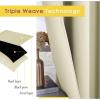 imageNICETOWN Room Darkening Curtain Panels for Cafe Thermal Insulated Grommet Room Darkening DraperiesDrapes for Window Beige 2 Panels W70 x L54 inch