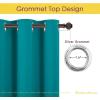 imageNICETOWN Room Darkening Curtains 60 inch Length 2 Panels Peacock Teal 2 Pieces W34 Thermal Insulated Grommet Blackout Curtains for Modern Casual Elegant Bedroom Kids Room Theme Decoration