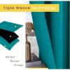 imageNICETOWN Room Darkening Curtains 60 inch Length 2 Panels Peacock Teal 2 Pieces W34 Thermal Insulated Grommet Blackout Curtains for Modern Casual Elegant Bedroom Kids Room Theme Decoration