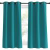imageNICETOWN Room Darkening Curtains 60 inch Length 2 Panels Peacock Teal 2 Pieces W34 Thermal Insulated Grommet Blackout Curtains for Modern Casual Elegant Bedroom Kids Room Theme Decoration