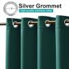 imageNICETOWN Room Darkning Bedroom Curtain W84 x L84 Stainless Steel Grommet Top Blackout Heavy Weight Window Treatment Thermal Insulated Sunlight Block Drape Panel for Sun RoomPorch TanHunter Green