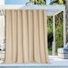 imageNICETOWN Room Darkning Bedroom Curtain W84 x L84 Stainless Steel Grommet Top Blackout Heavy Weight Window Treatment Thermal Insulated Sunlight Block Drape Panel for Sun RoomPorch TanBiscotti Beige