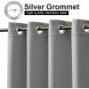 imageNICETOWN Room Darkning Bedroom Curtain W84 x L84 Stainless Steel Grommet Top Blackout Heavy Weight Window Treatment Thermal Insulated Sunlight Block Drape Panel for Sun RoomPorch TanSilver Gray