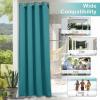 imageNICETOWN Room Darkning Bedroom Curtain W84 x L84 Stainless Steel Grommet Top Blackout Heavy Weight Window Treatment Thermal Insulated Sunlight Block Drape Panel for Sun RoomPorch TanPeacock Teal
