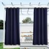 imageNICETOWN Room Darkning Bedroom Curtain W84 x L84 Stainless Steel Grommet Top Blackout Heavy Weight Window Treatment Thermal Insulated Sunlight Block Drape Panel for Sun RoomPorch TanNavy Blue