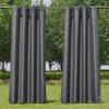 imageNICETOWN Room Darkning Bedroom Curtain W84 x L84 Stainless Steel Grommet Top Blackout Heavy Weight Window Treatment Thermal Insulated Sunlight Block Drape Panel for Sun RoomPorch TanCharcoal Grey