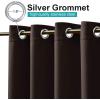 imageNICETOWN Room Darkning Bedroom Curtain W84 x L84 Stainless Steel Grommet Top Blackout Heavy Weight Window Treatment Thermal Insulated Sunlight Block Drape Panel for Sun RoomPorch TanToffee Brown