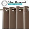 imageNICETOWN Room Darkning Bedroom Curtain W84 x L84 Stainless Steel Grommet Top Blackout Heavy Weight Window Treatment Thermal Insulated Sunlight Block Drape Panel for Sun RoomPorch TanTan