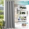 imageNICETOWN Room Darkning Bedroom Curtain W84 x L84 Stainless Steel Grommet Top Blackout Heavy Weight Window Treatment Thermal Insulated Sunlight Block Drape Panel for Sun RoomPorch TanSilver Gray