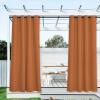 imageNICETOWN Room Darkning Bedroom Curtain W84 x L84 Stainless Steel Grommet Top Blackout Heavy Weight Window Treatment Thermal Insulated Sunlight Block Drape Panel for Sun RoomPorch TanBurnt Orange