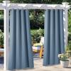 imageNICETOWN Room Darkning Bedroom Curtain W84 x L84 Stainless Steel Grommet Top Blackout Heavy Weight Window Treatment Thermal Insulated Sunlight Block Drape Panel for Sun RoomPorch TanStone Blue