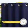 imageNICETOWN Room Darkning Bedroom Curtain W84 x L84 Stainless Steel Grommet Top Blackout Heavy Weight Window Treatment Thermal Insulated Sunlight Block Drape Panel for Sun RoomPorch TanNavy Blue