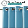 imageNICETOWN Room Darkning Bedroom Curtain W84 x L84 Stainless Steel Grommet Top Blackout Heavy Weight Window Treatment Thermal Insulated Sunlight Block Drape Panel for Sun RoomPorch TanTeal Blue