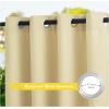 imageNICETOWN Room Darkning Bedroom Curtain W84 x L84 Stainless Steel Grommet Top Blackout Heavy Weight Window Treatment Thermal Insulated Sunlight Block Drape Panel for Sun RoomPorch TanLight Beige