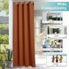 imageNICETOWN Room Darkning Bedroom Curtain W84 x L84 Stainless Steel Grommet Top Blackout Heavy Weight Window Treatment Thermal Insulated Sunlight Block Drape Panel for Sun RoomPorch TanMecca Red