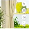 imageNICETOWN Room Darkning Bedroom Curtain W84 x L84 Stainless Steel Grommet Top Blackout Heavy Weight Window Treatment Thermal Insulated Sunlight Block Drape Panel for Sun RoomPorch TanLight Beige