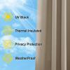 imageNICETOWN Room Darkning Bedroom Curtain W84 x L84 Stainless Steel Grommet Top Blackout Heavy Weight Window Treatment Thermal Insulated Sunlight Block Drape Panel for Sun RoomPorch TanSoft Brown