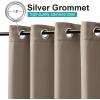 imageNICETOWN Room Darkning Bedroom Curtain W84 x L84 Stainless Steel Grommet Top Blackout Heavy Weight Window Treatment Thermal Insulated Sunlight Block Drape Panel for Sun RoomPorch TanSoft Brown