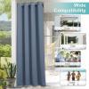 imageNICETOWN Room Darkning Bedroom Curtain W84 x L84 Stainless Steel Grommet Top Blackout Heavy Weight Window Treatment Thermal Insulated Sunlight Block Drape Panel for Sun RoomPorch TanStone Blue