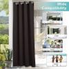 imageNICETOWN Room Darkning Bedroom Curtain W84 x L84 Stainless Steel Grommet Top Blackout Heavy Weight Window Treatment Thermal Insulated Sunlight Block Drape Panel for Sun RoomPorch TanToffee Brown
