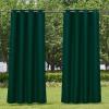 imageNICETOWN Room Darkning Bedroom Curtain W84 x L84 Stainless Steel Grommet Top Blackout Heavy Weight Window Treatment Thermal Insulated Sunlight Block Drape Panel for Sun RoomPorch TanDark Green
