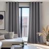 imageNICETOWN Room Darkning Bedroom Curtain W84 x L84 Stainless Steel Grommet Top Blackout Heavy Weight Window Treatment Thermal Insulated Sunlight Block Drape Panel for Sun RoomPorch TanGrey